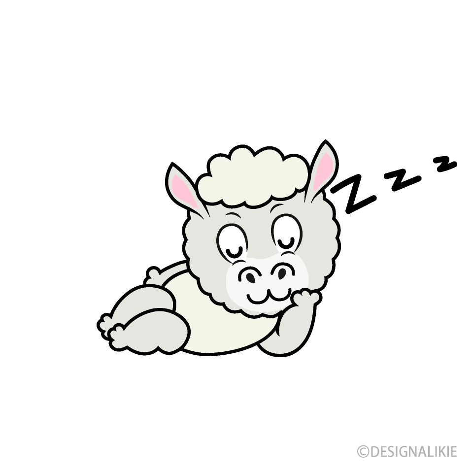 Sleeping Alpaca Cartoon Character Image