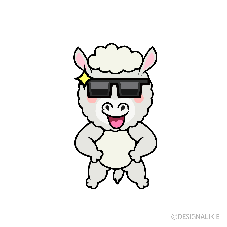 Cool Alpaca Cartoon Character Image
