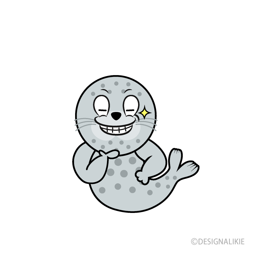 Grinning Seal Cartoon Character Image
