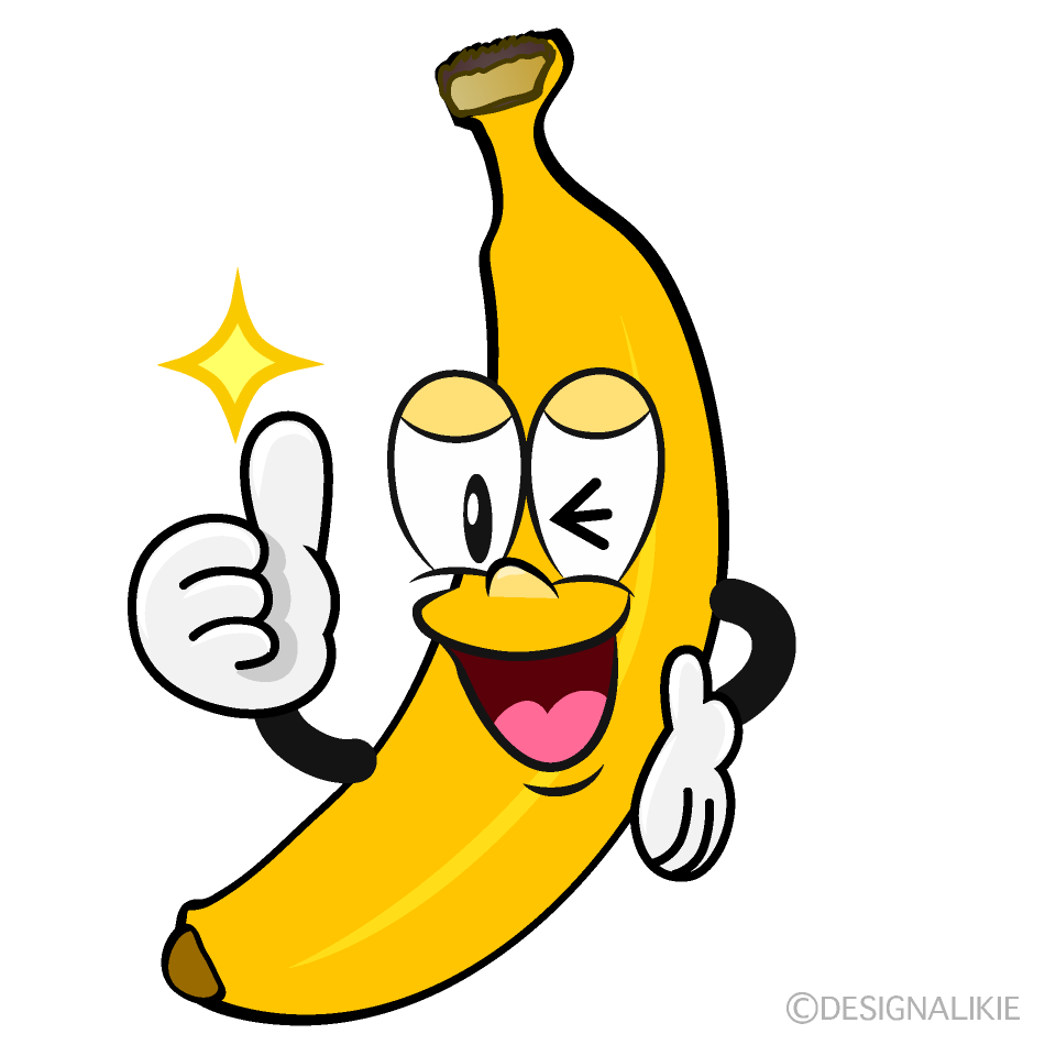 Thumbs up Banana Cartoon Character Image