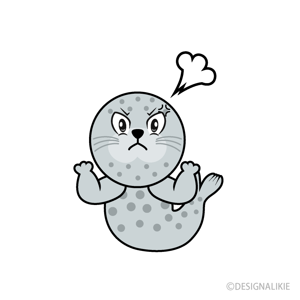 Angry Seal Cartoon Character Image
