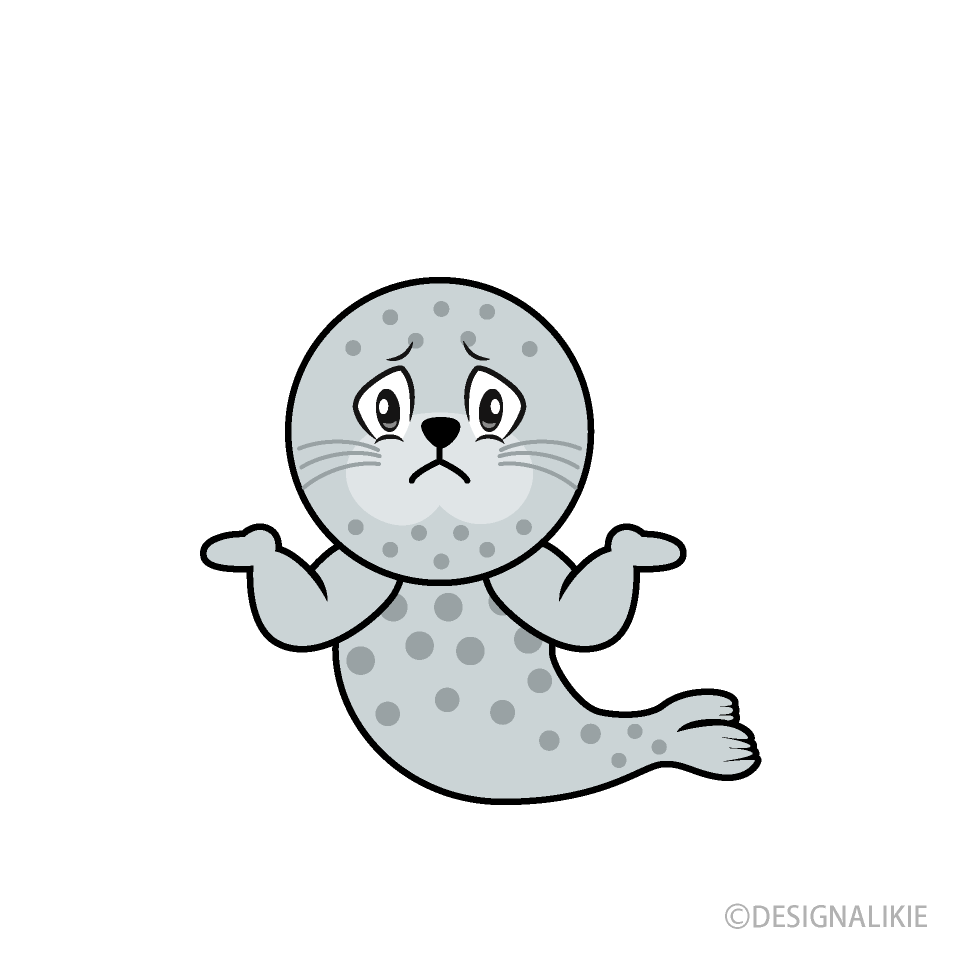 Troubled Seal Cartoon Character Image