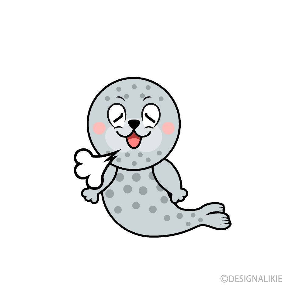 Relaxing Seal Cartoon Character Image