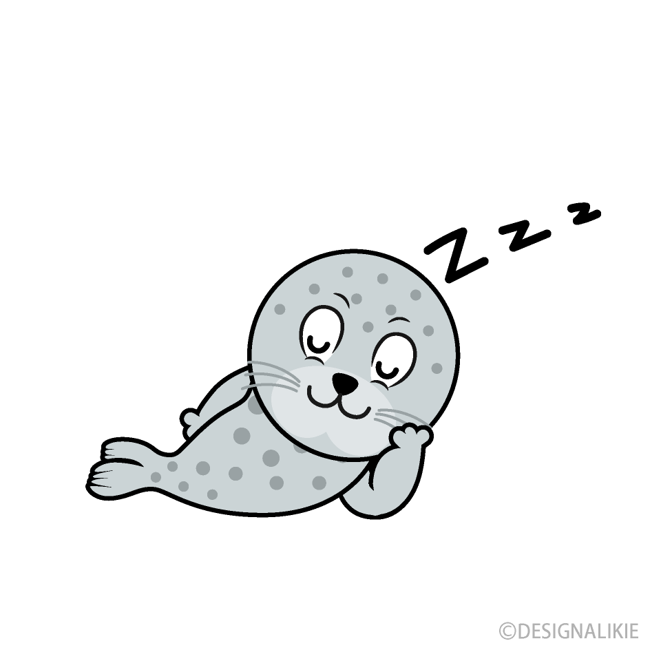 Sleeping Seal Cartoon Character Image