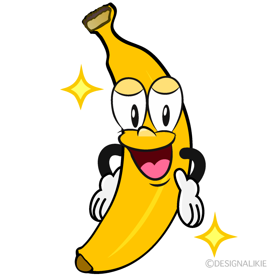 Glitter Banana Cartoon Character Image
