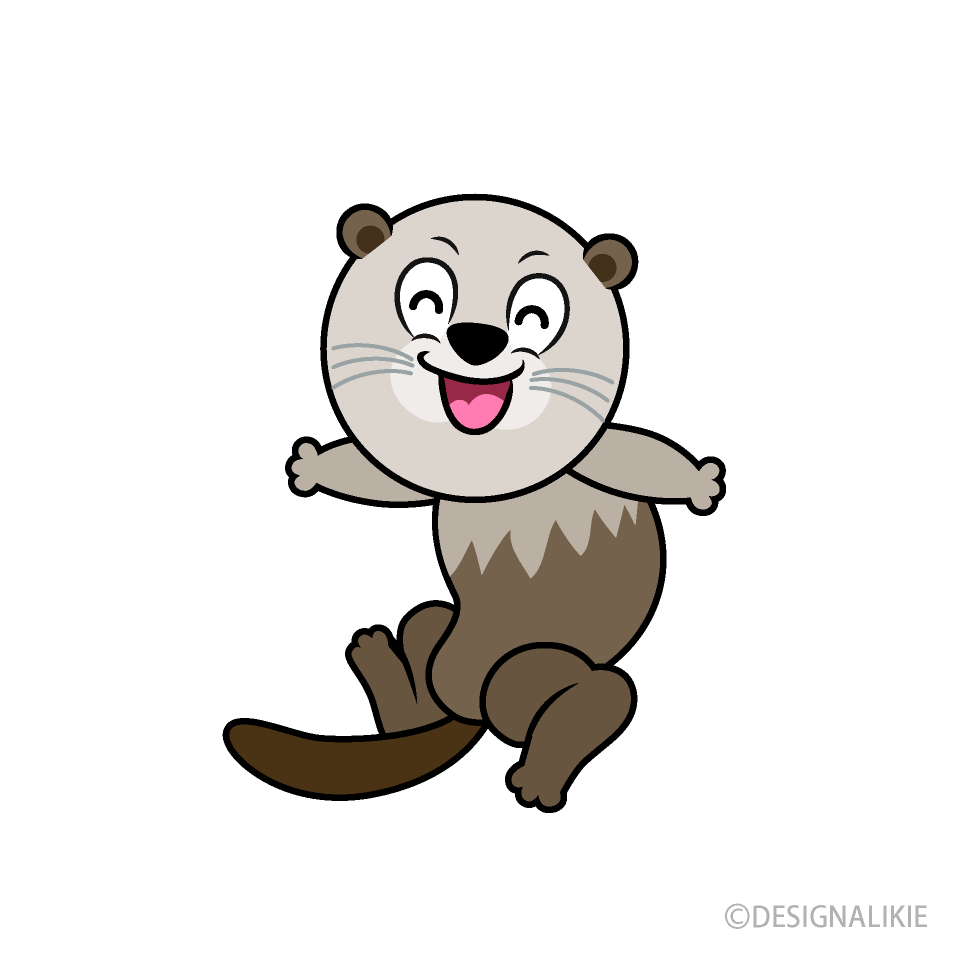 Smiling Sea Otter Cartoon Character Image
