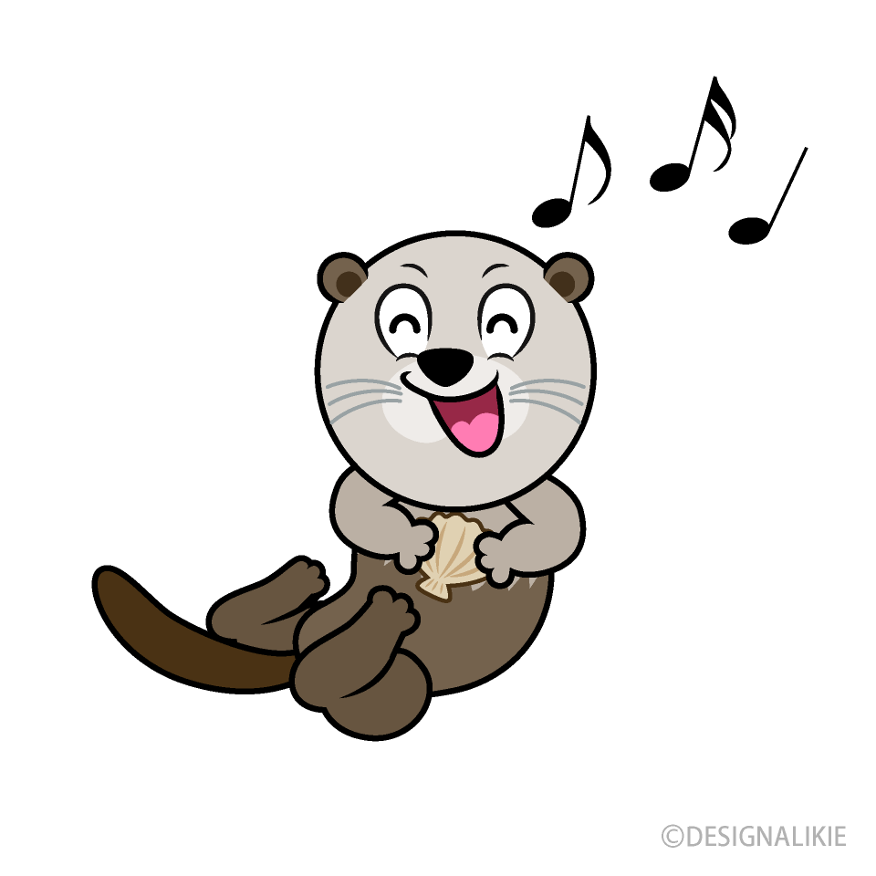 Singing Sea Otter Cartoon Character Image