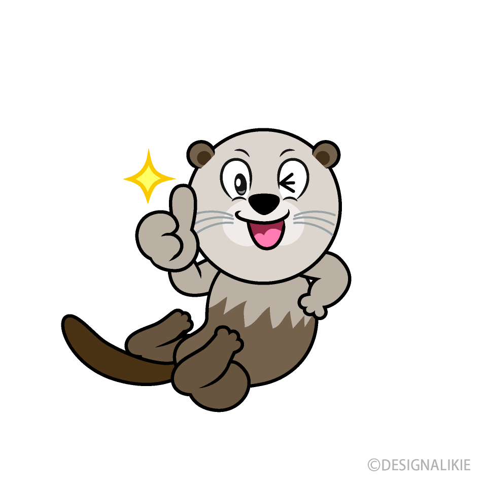 Thumbs up Sea Otter Cartoon Character Image