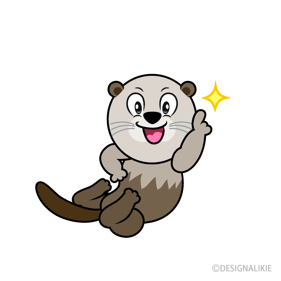 Posing Sea Otter Cartoon Character Image