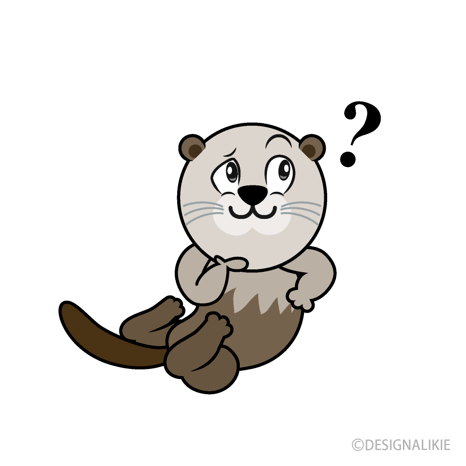 Thinking Sea Otter Cartoon Character Image