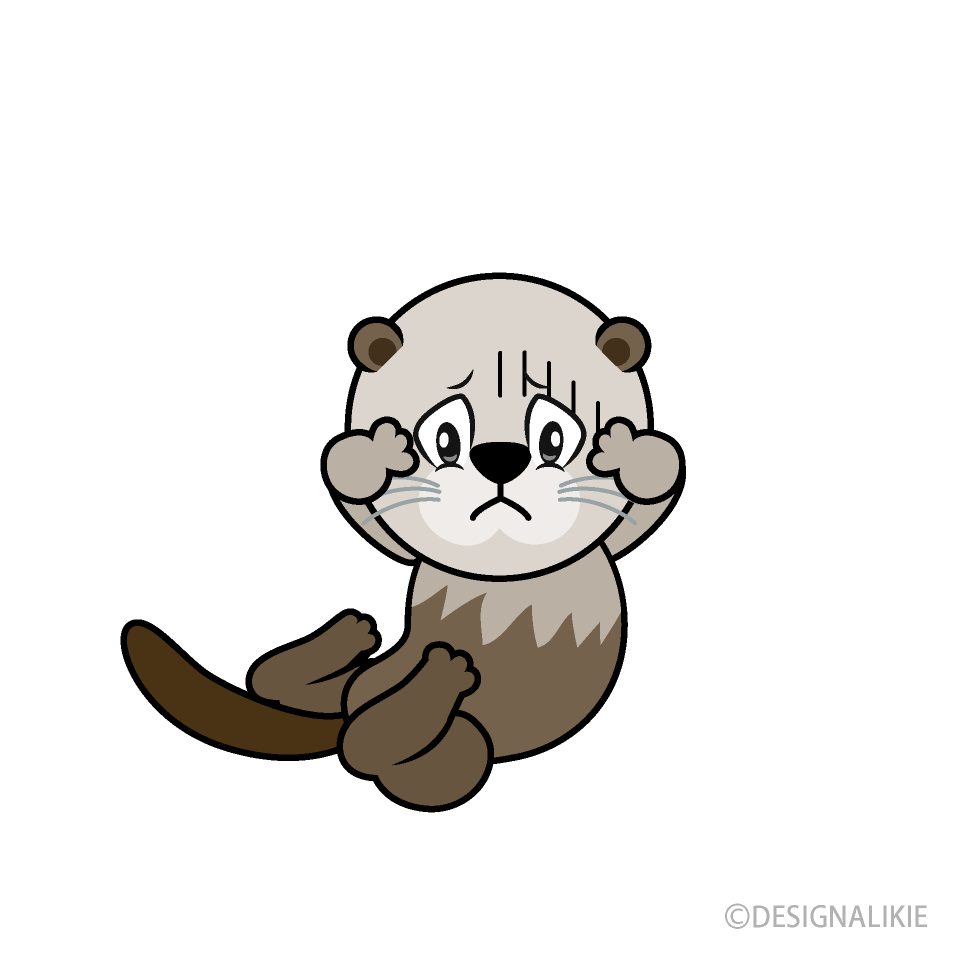 Depressed Sea Otter Cartoon Character Image