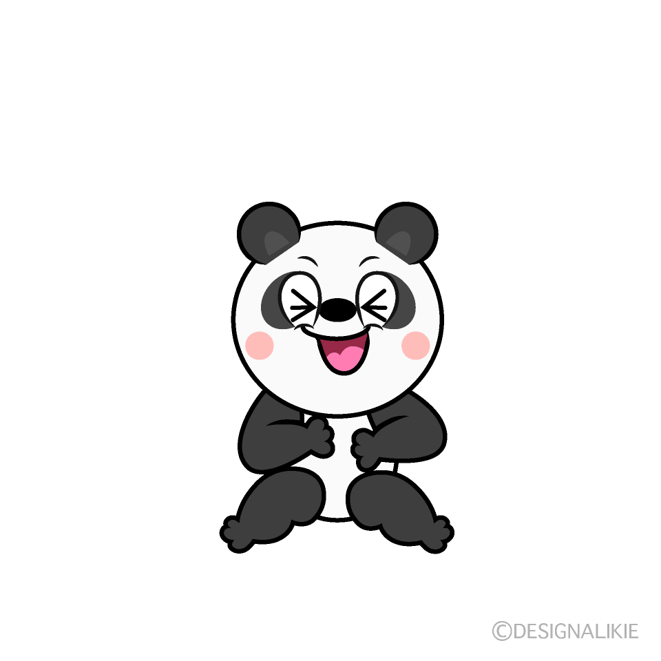 Laughing Panda Cartoon Character Image