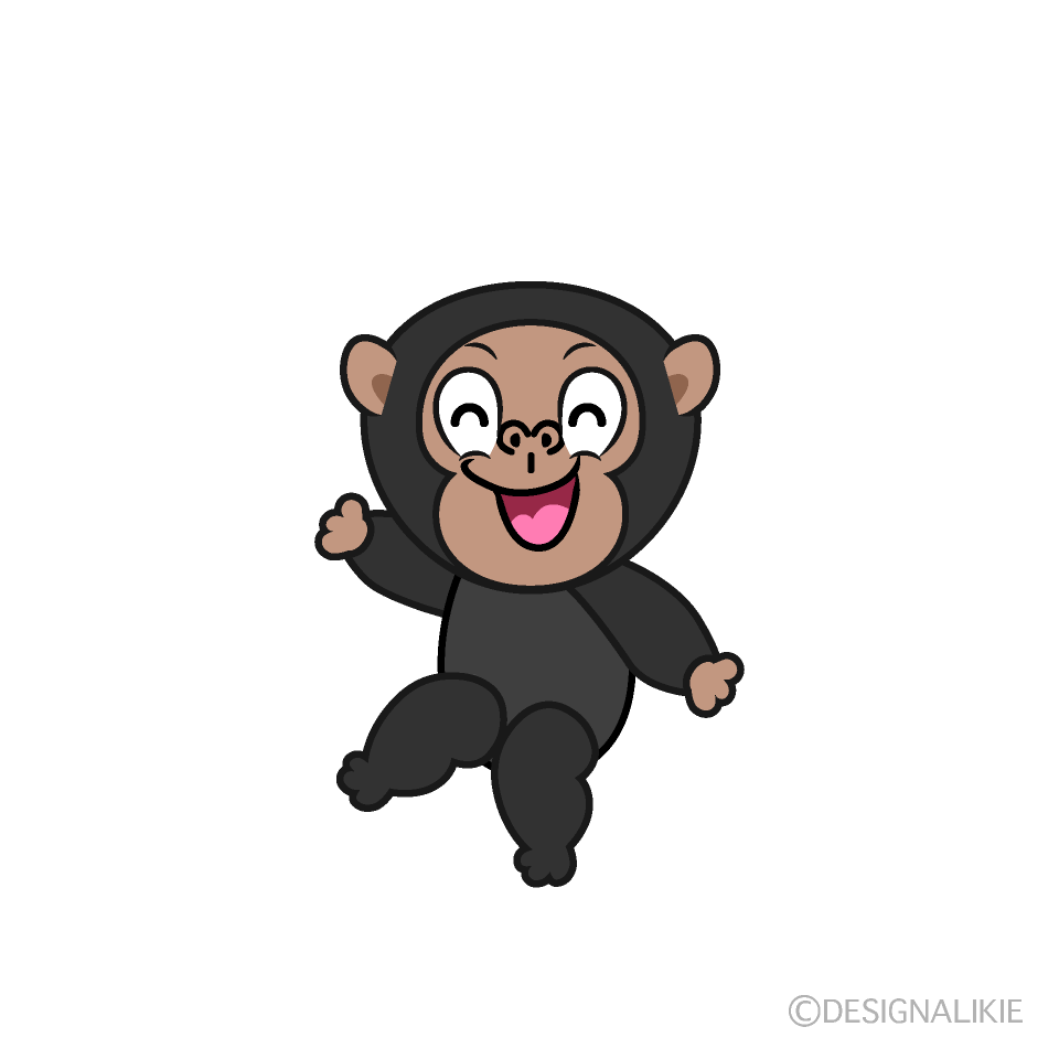 Smiling Chimpanzee Cartoon Character Image
