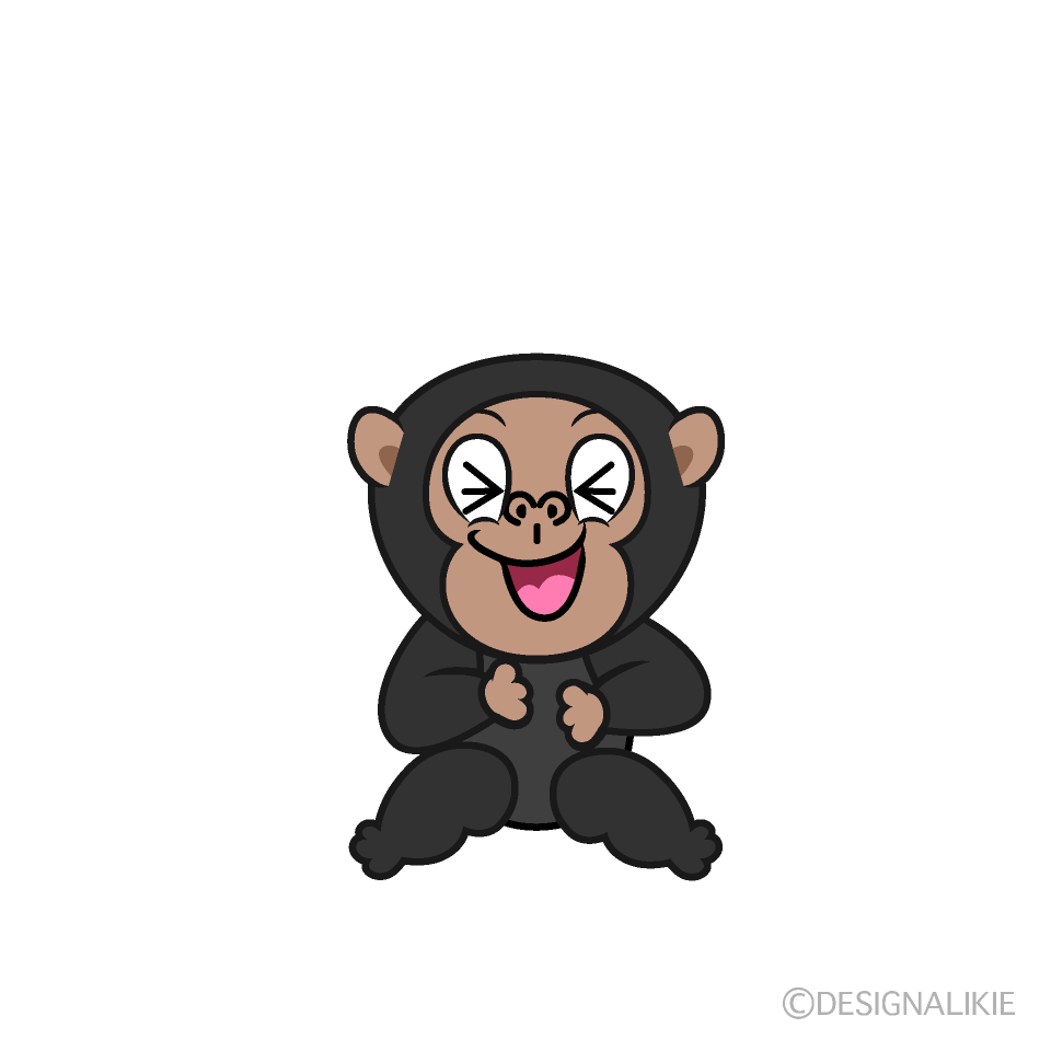 Laughing Chimpanzee Cartoon Character Image