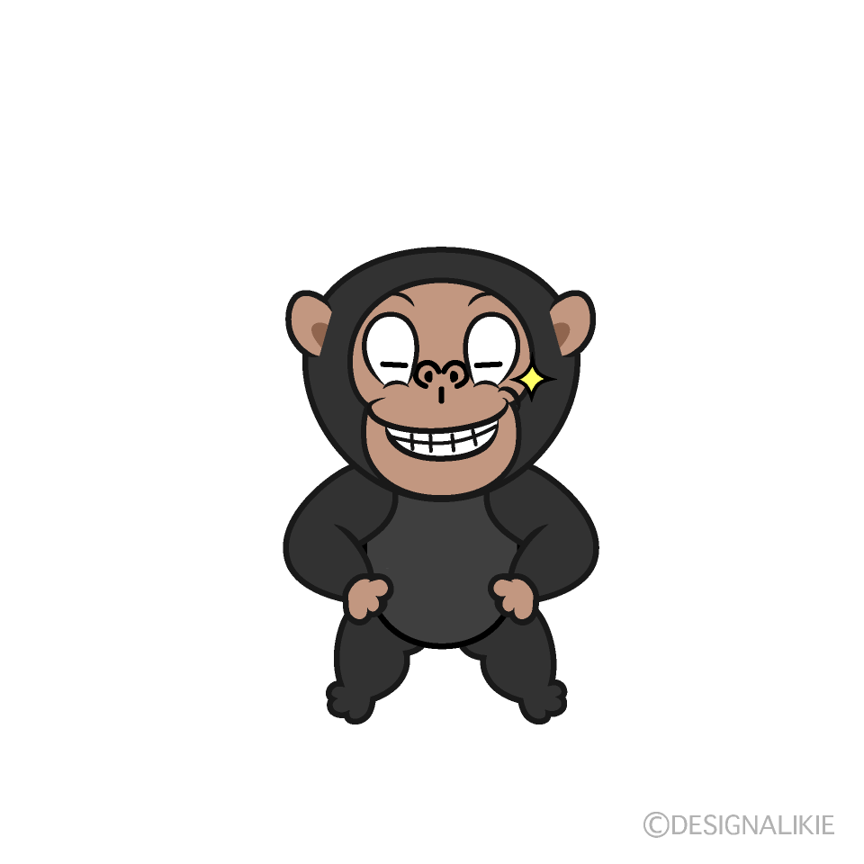 Grinning Chimpanzee Cartoon Character Image