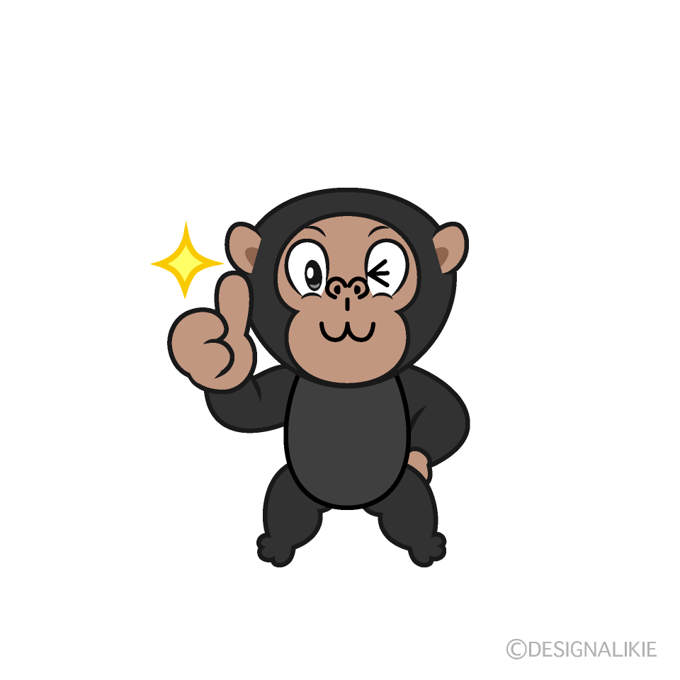Thumbs up Chimpanzee Cartoon Character Image