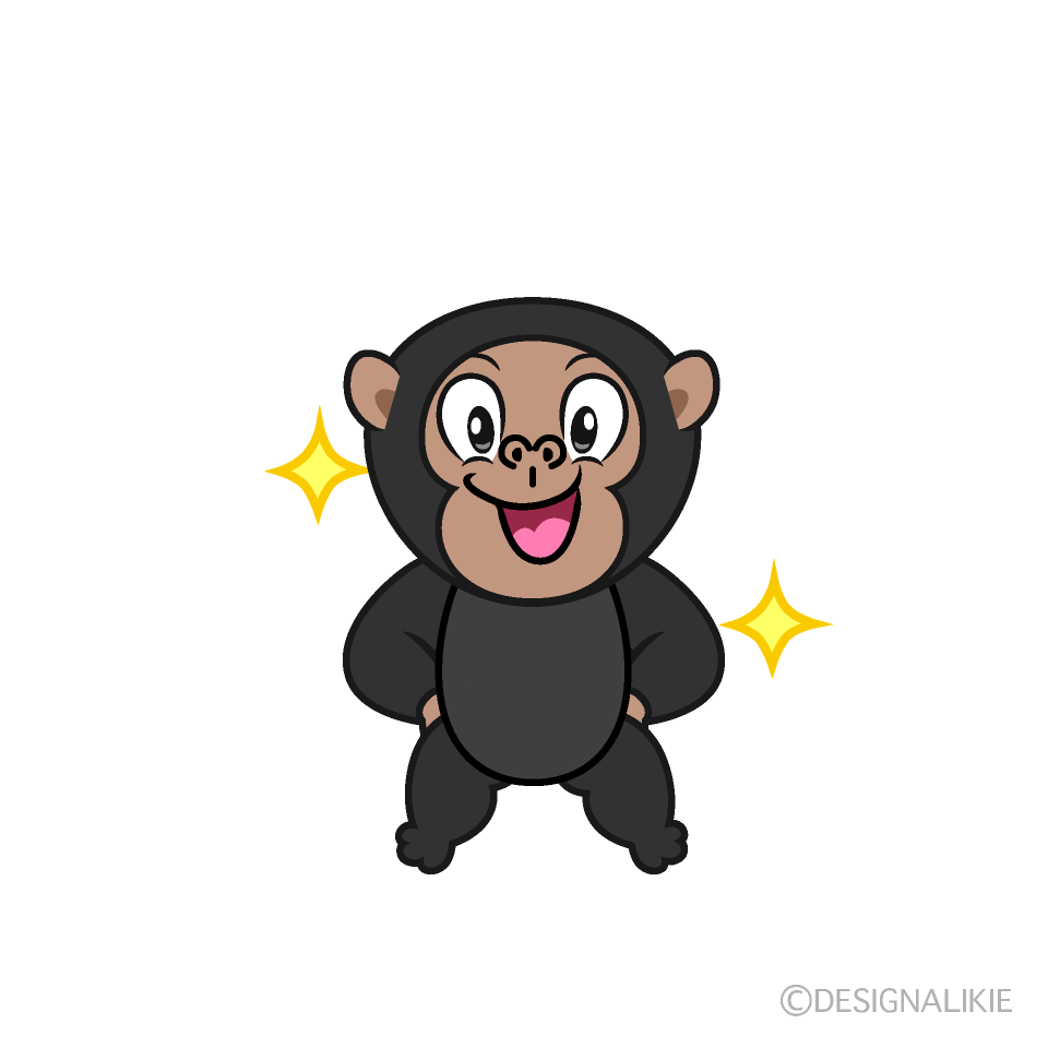 Glitter Chimpanzee Cartoon Character Image