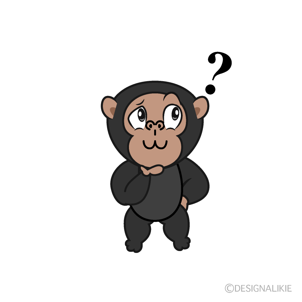 Thinking Chimpanzee Cartoon Character Image