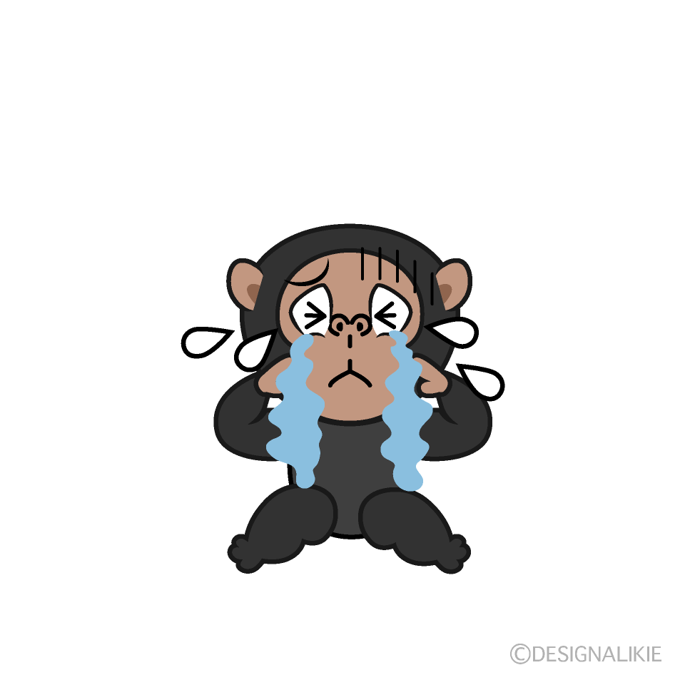 Crying Chimpanzee Cartoon Character Image