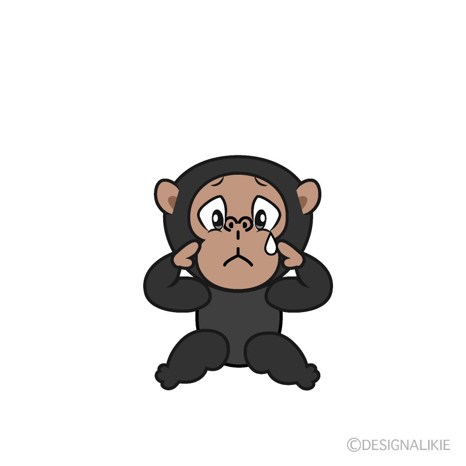 Sad Chimpanzee Cartoon Character Image