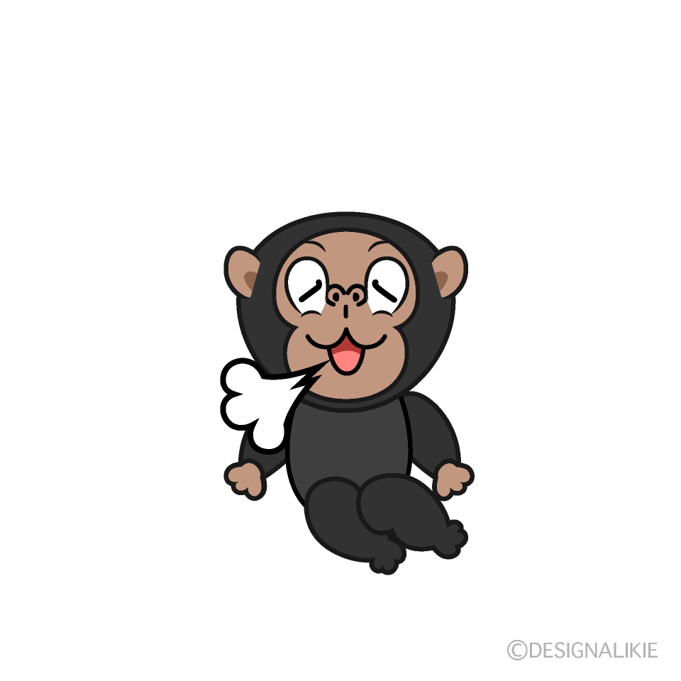 Relaxing Chimpanzee Cartoon Character Image