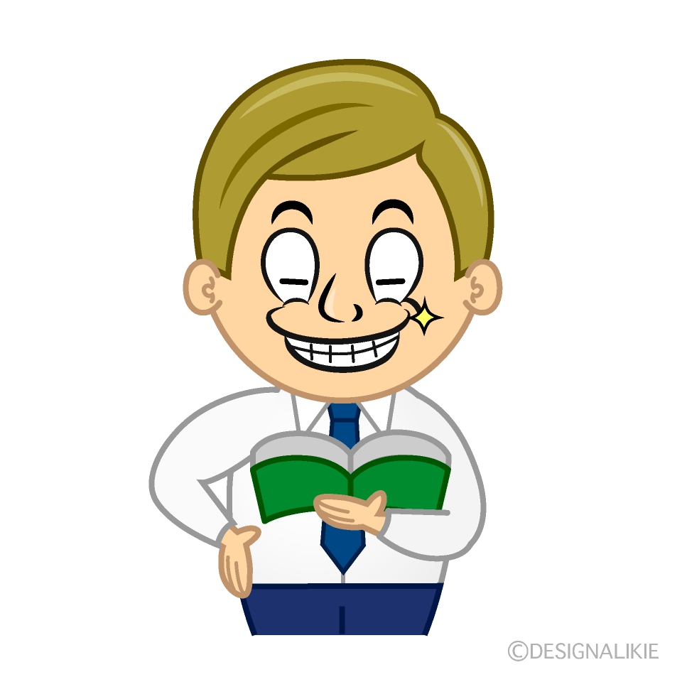 Grinning Teacher Cartoon Character Image