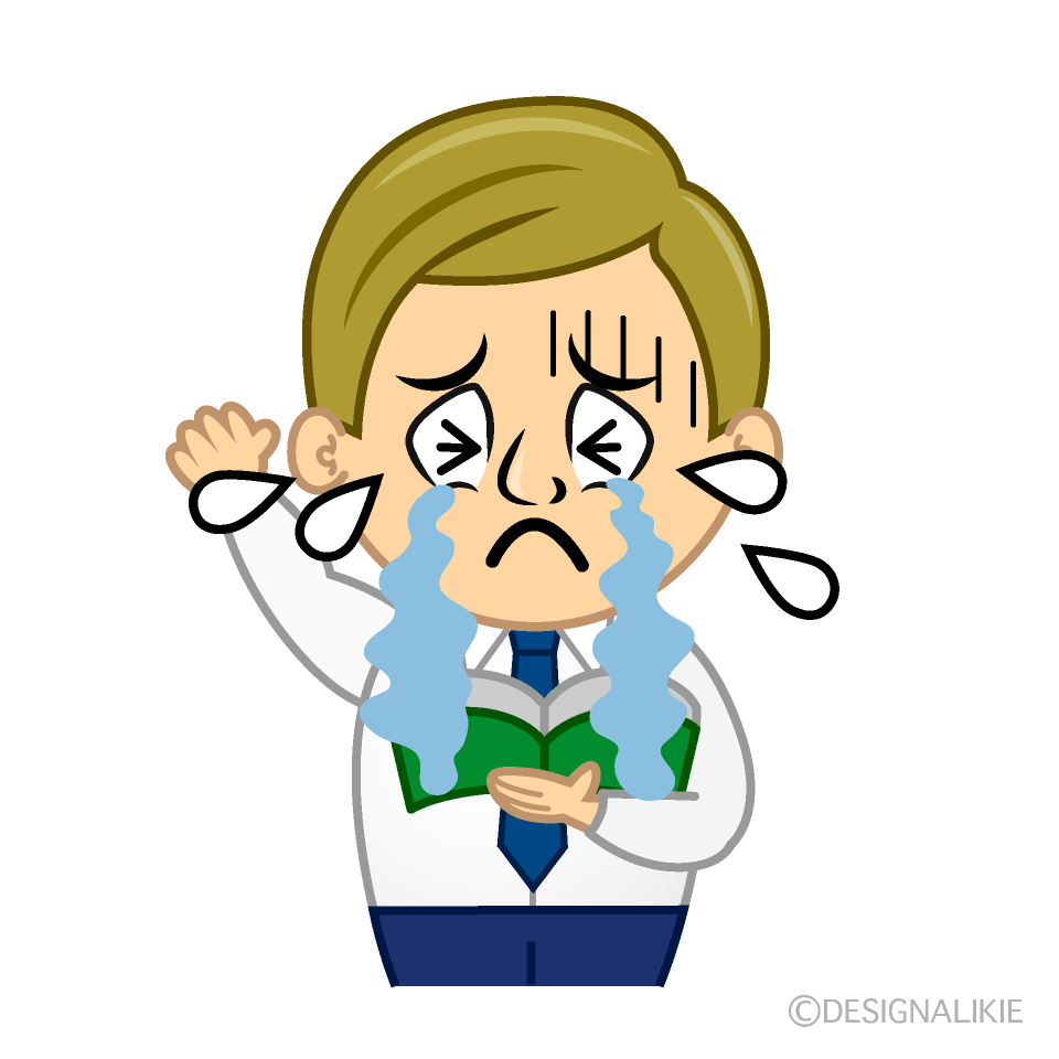 Crying Teacher Cartoon Character Image
