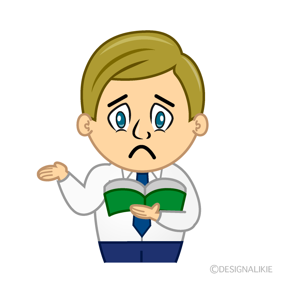 Troubled Teacher Cartoon Character Image
