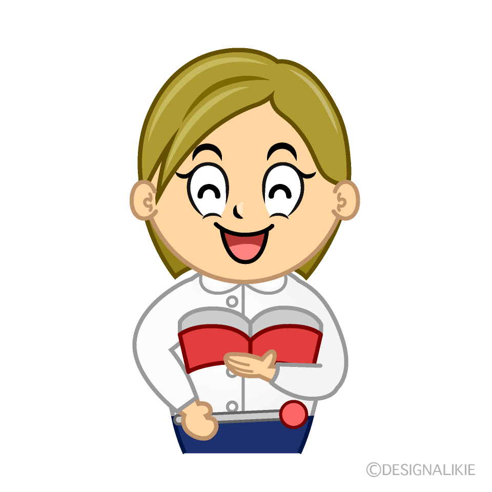 Smiling Female Teacher Cartoon Character Image