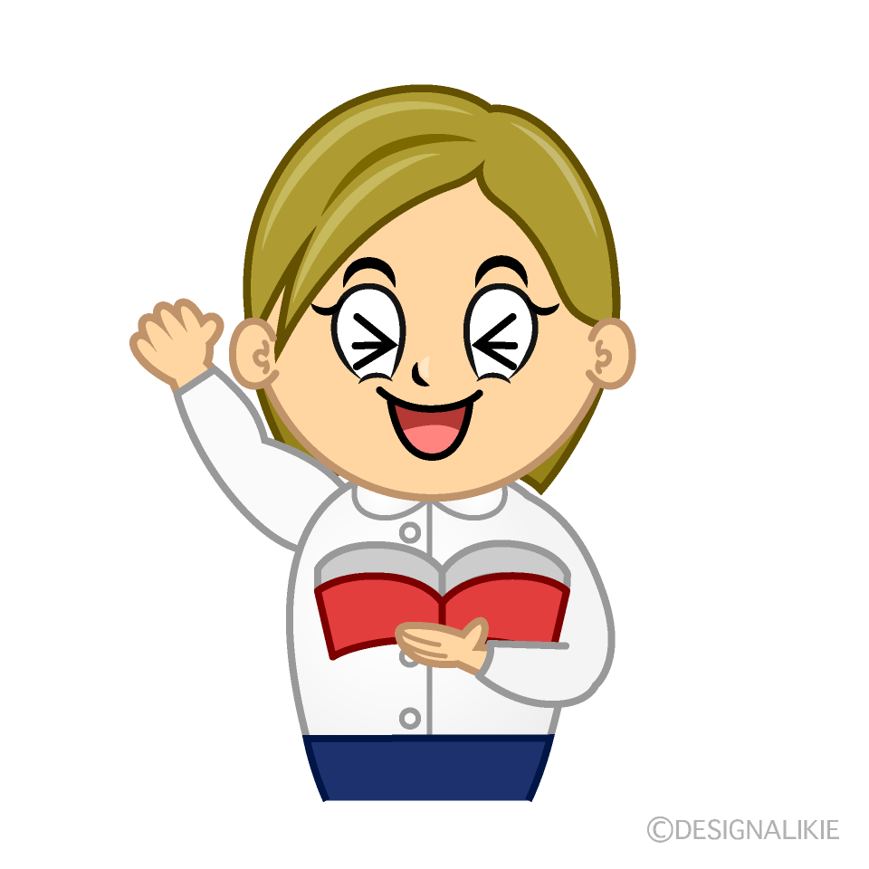 Laughing Female Teacher Cartoon Character Image