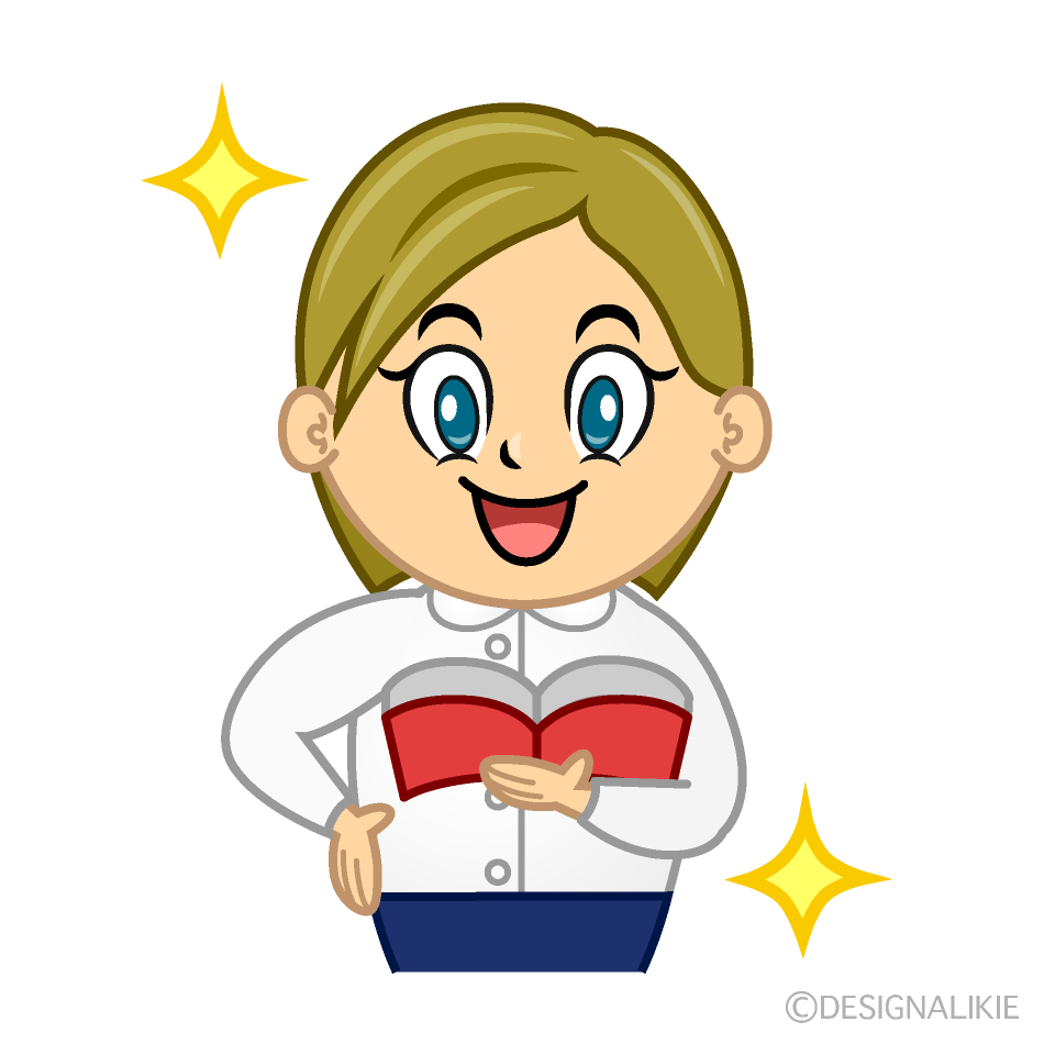 Glitter Female Teacher Cartoon Character Image