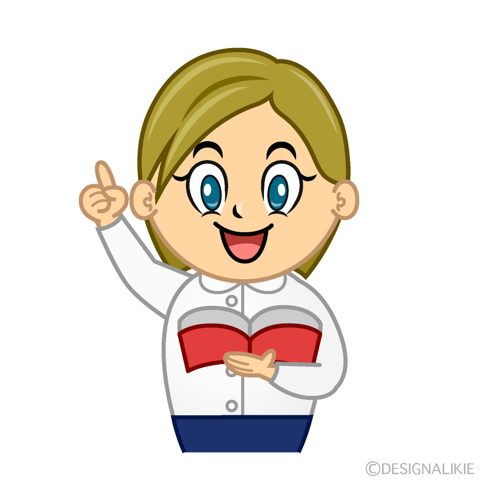 Posing Female Teacher Cartoon Character Image