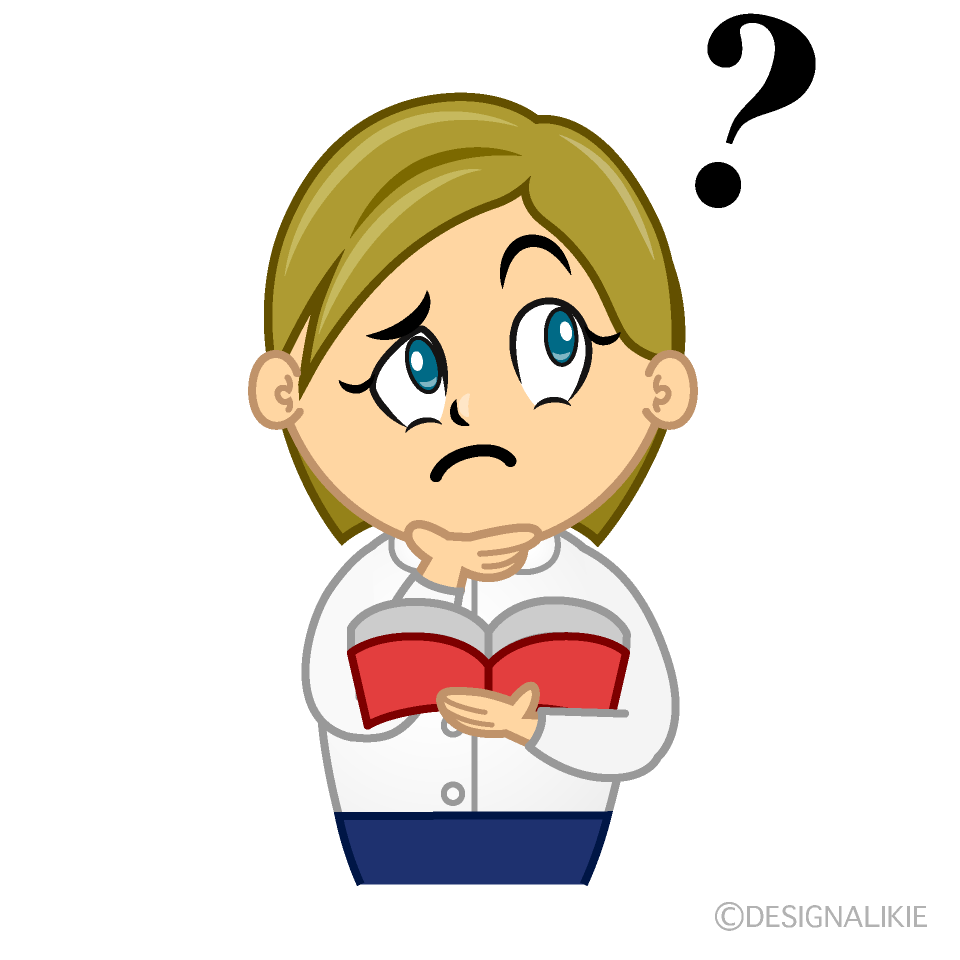 Thinking Female Teacher Cartoon Character Image