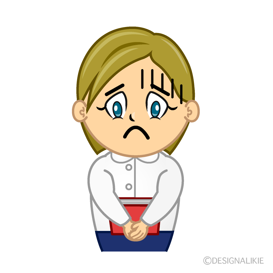 Depressed Female Teacher Cartoon Character Image