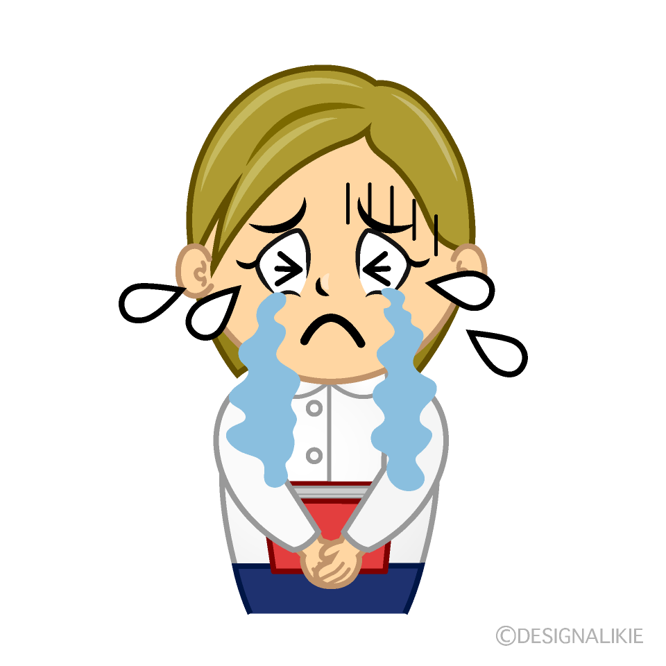 Crying Female Teacher Cartoon Character Image