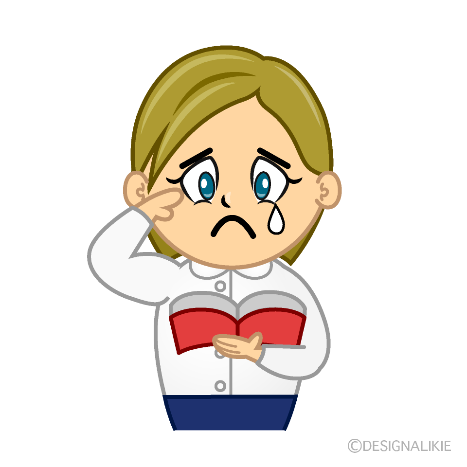 Sad Female Teacher Cartoon Character Image