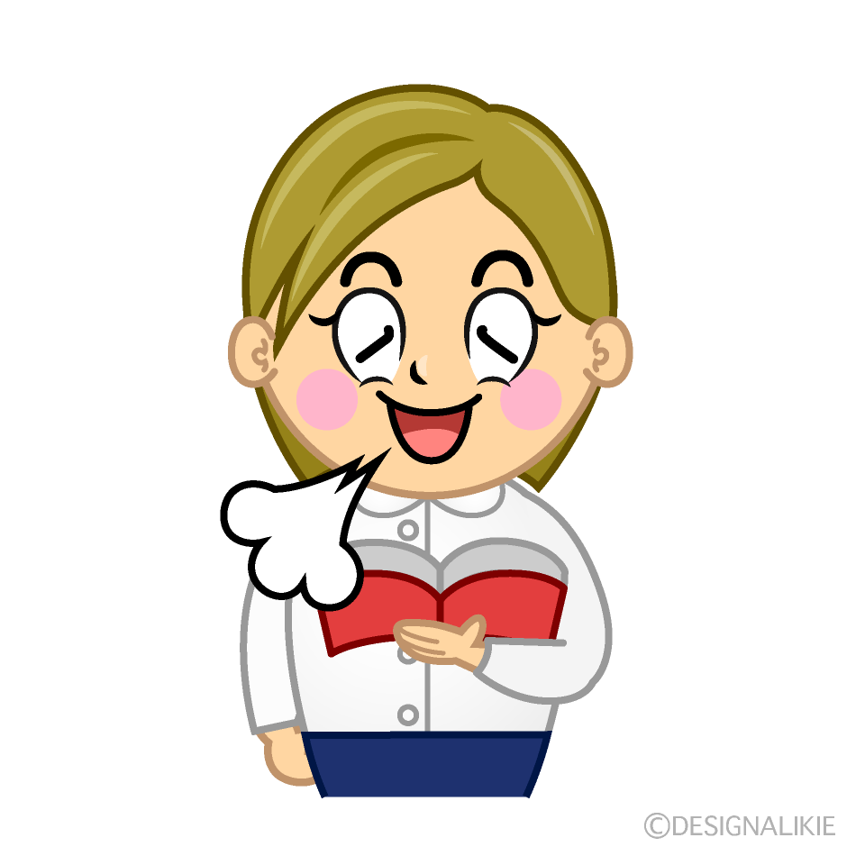 Relaxing Female Teacher Cartoon Character Image