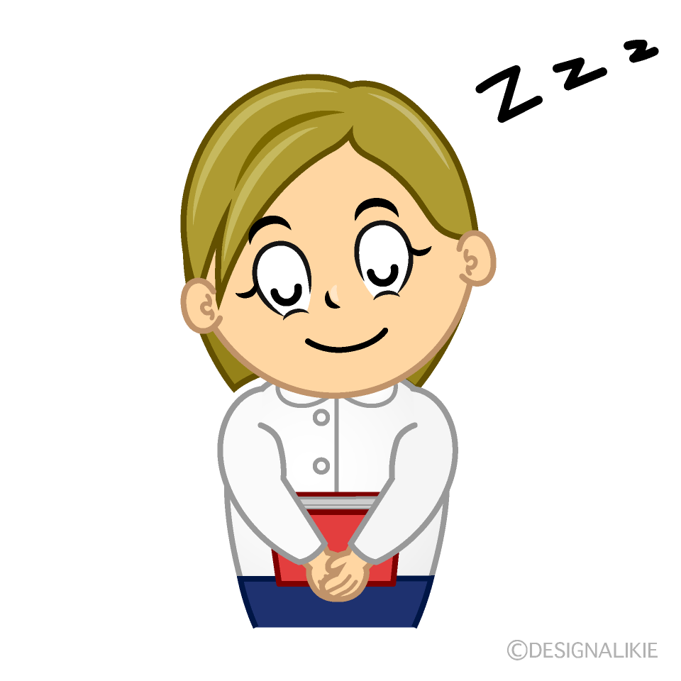 Sleeping Female Teacher Cartoon Character Image