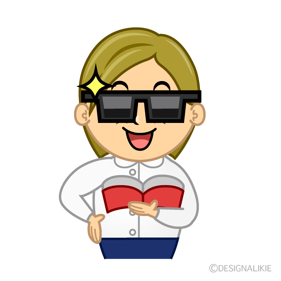 Cool Female Teacher Cartoon Character Image