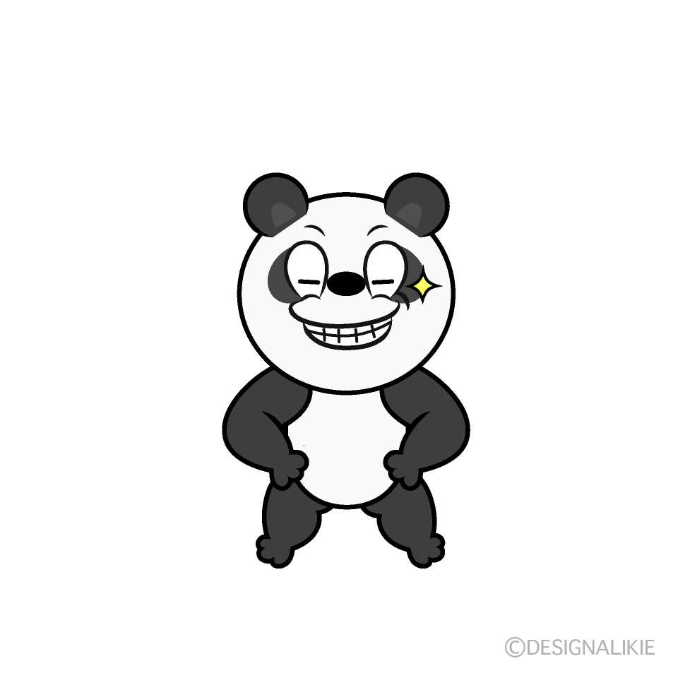 Grinning Panda Cartoon Character Image