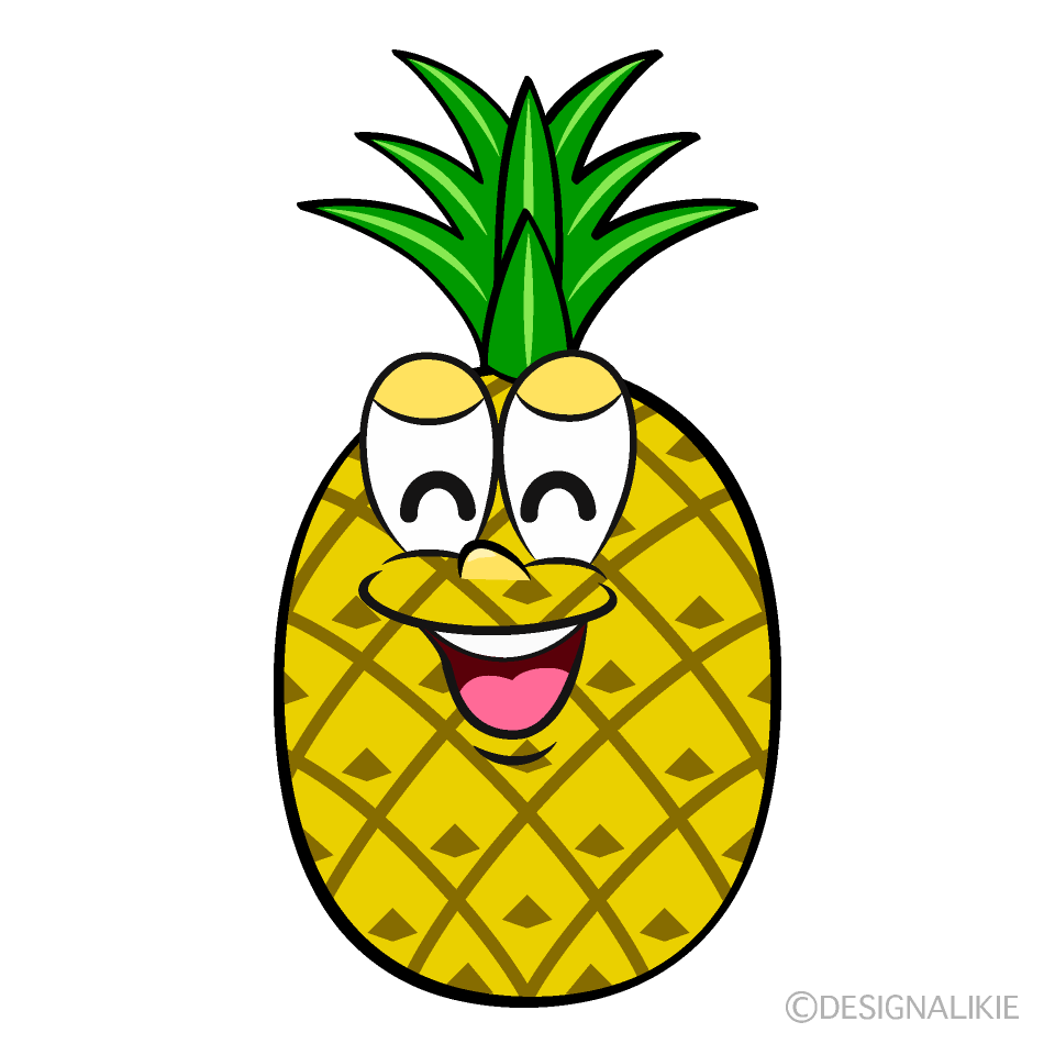 Smiling Pineapple Cartoon Character Image