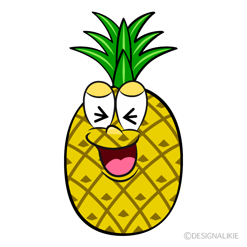 Laughing Pineapple Cartoon Character Image