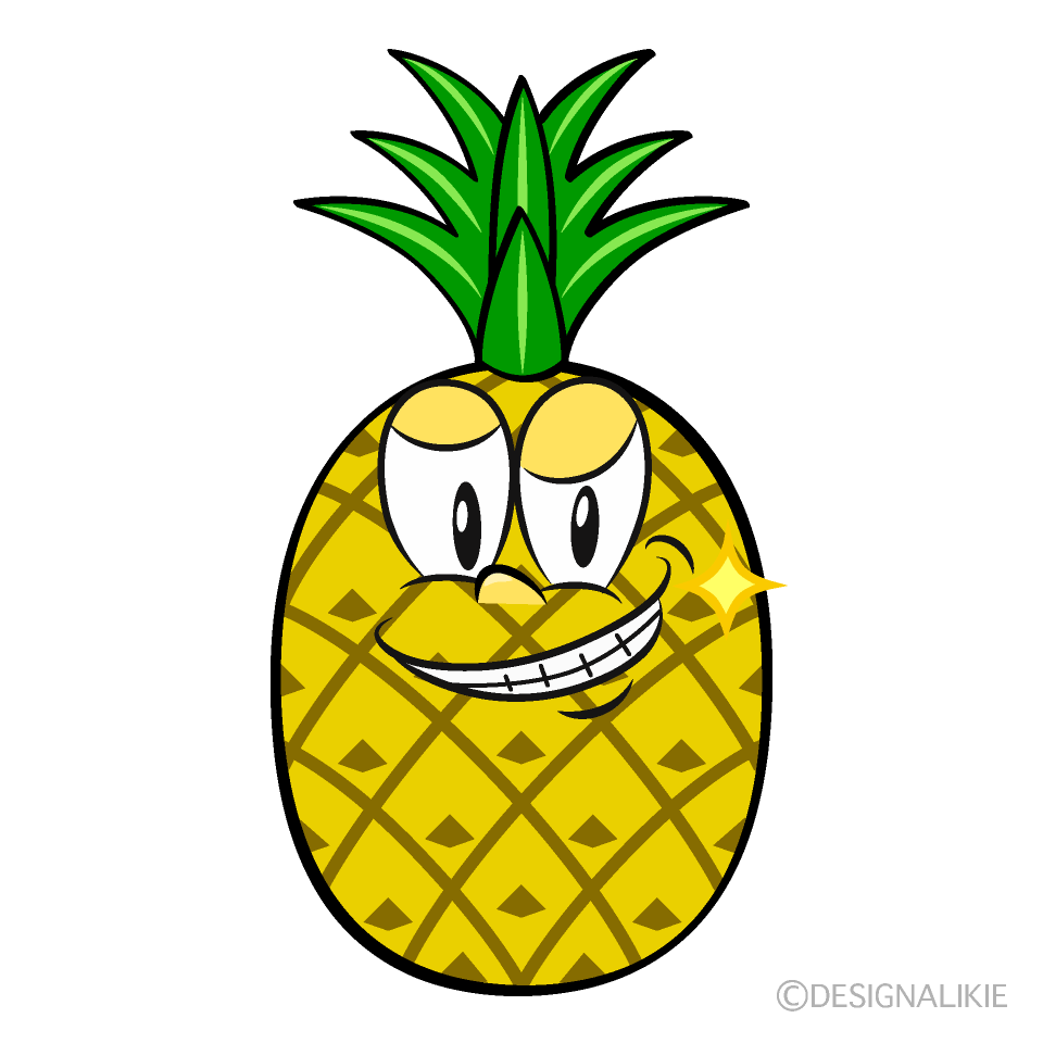 Grinning Pineapple Cartoon Character Image