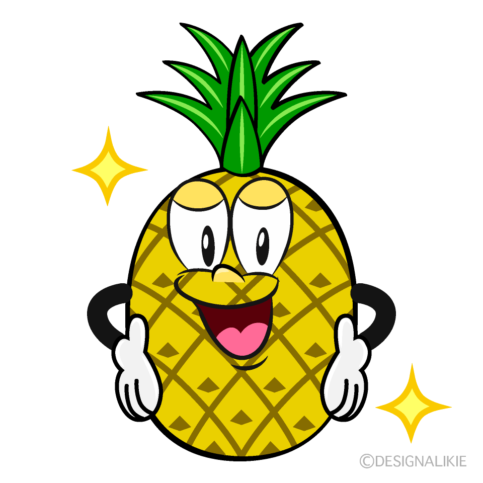 Glitter Pineapple Cartoon Character Image