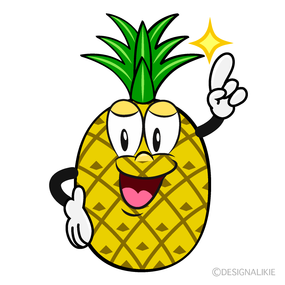 Piña Pose Señalando Animado