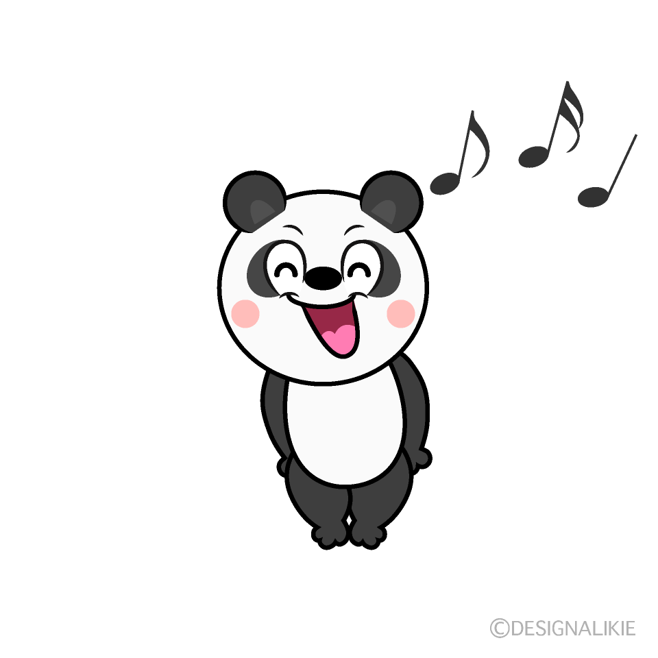Singing Panda Cartoon Character Image
