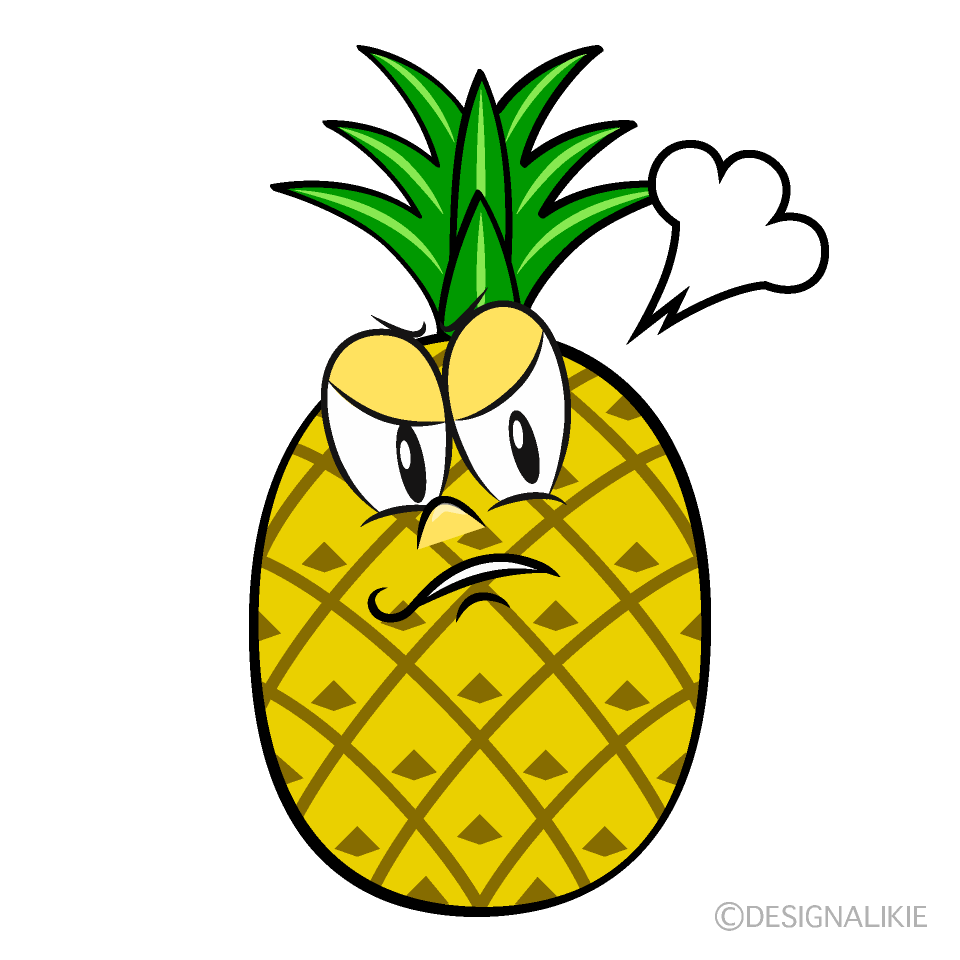 Angry Pineapple Cartoon Character Image