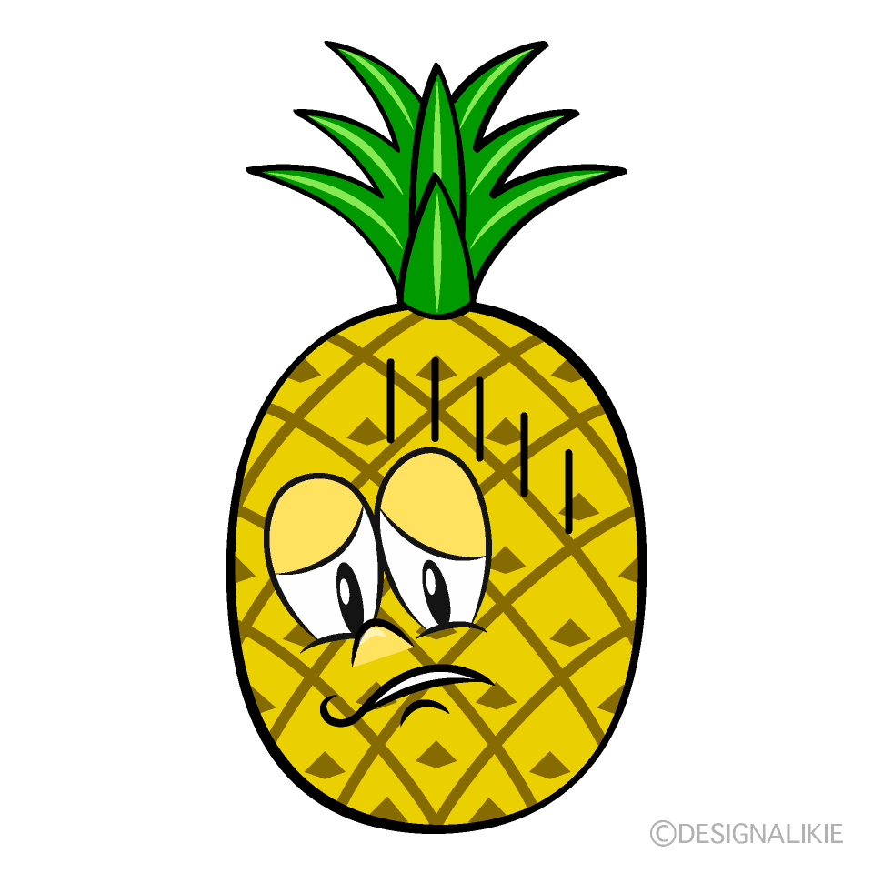 Depressed Pineapple Cartoon Character Image