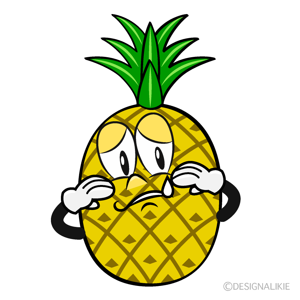Sad Pineapple Cartoon Character Image