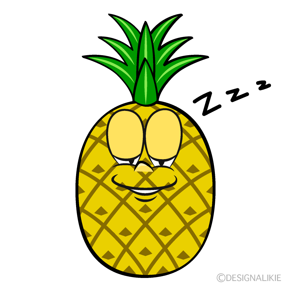 Sleeping Pineapple Cartoon Character Image